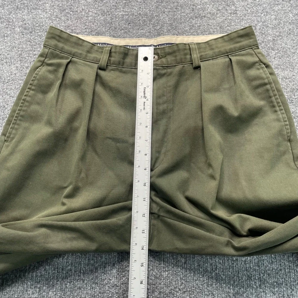 Polo Ralph Lauren Andrew Pant Mens 32x30 Cypress Green Pleated Chino Cotton